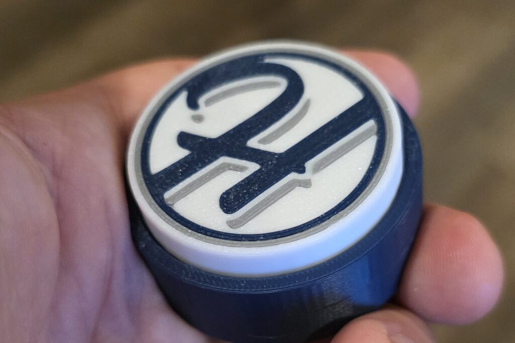 Custom 3D modeled and printed clicker